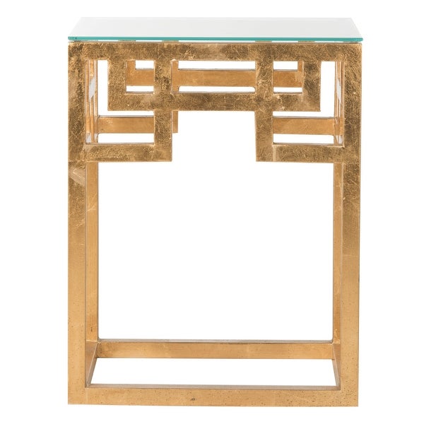 SAFAVIEH Byram Antique Gold Leaf End Table - 16