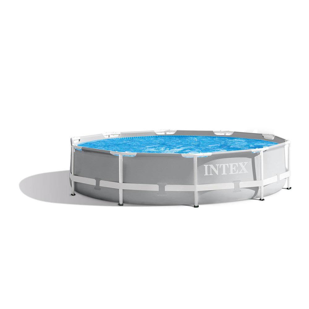 INTEX 10 ft. x 30 in. Prism Frame Steel Above Ground Outdoor Swimming Pool 26700EH