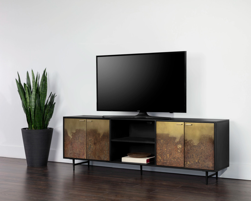 Auburn Media Console And Cabinet   Midcentury   Entertainment Centers And Tv Stands   by Sunpan Modern Home  Houzz