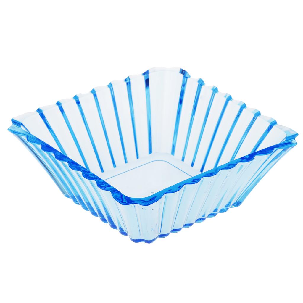 Acrylic Salad Fruit Dessert Candy Bowl Holder Tray Basket Blue