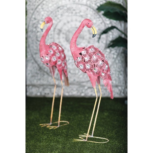 Coastal Flamingos Garden Sculptures Pink Olivia amp May