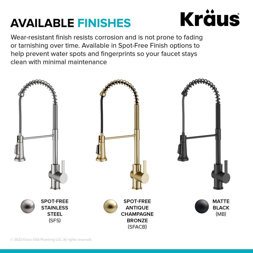 KRAUS Britt Touchless Sensor Commercial Pull-Down Single Handle Kitchen Faucet in Matte Black KSF-1691MB