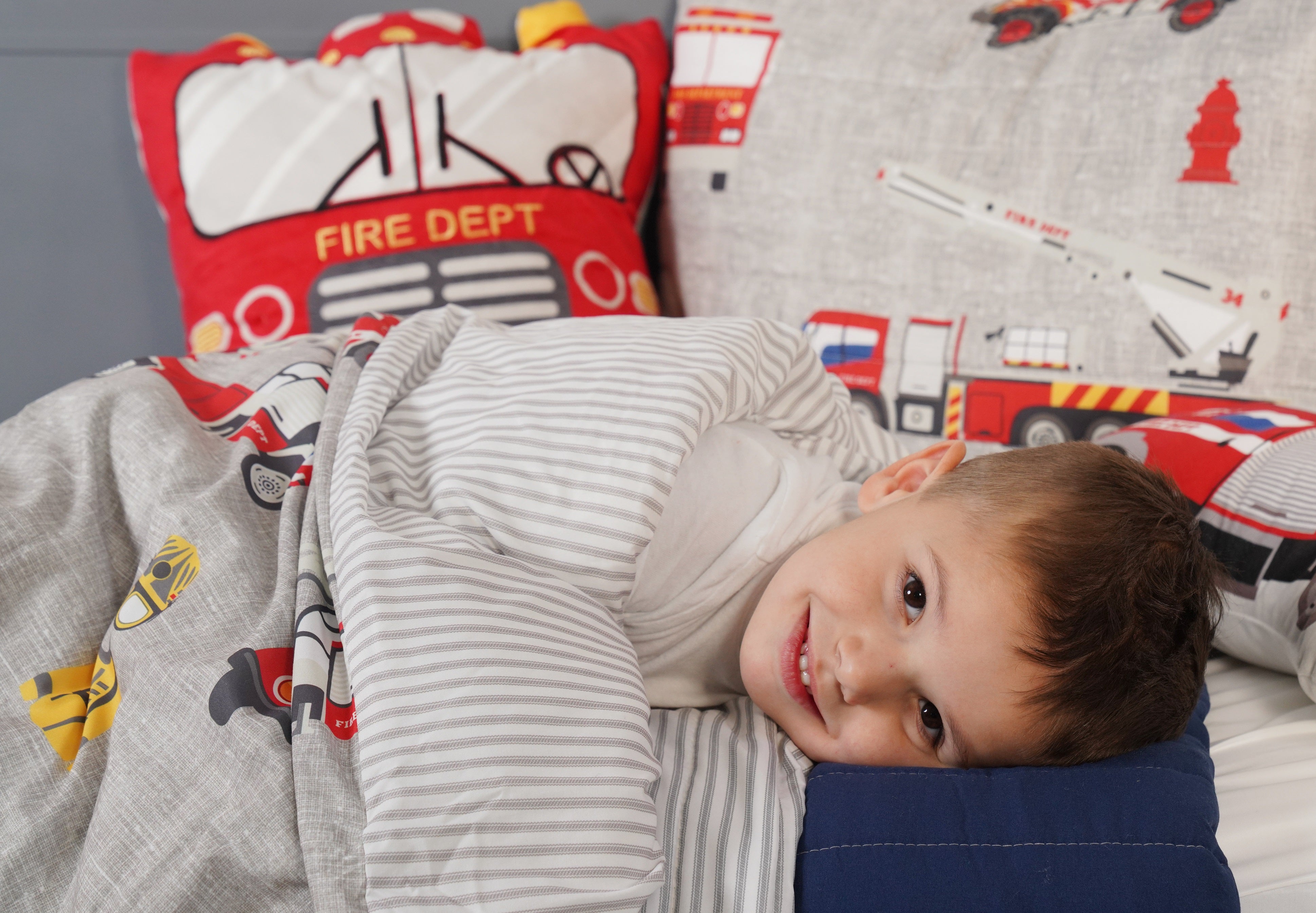 Fire Truck Reversible Quilt Set