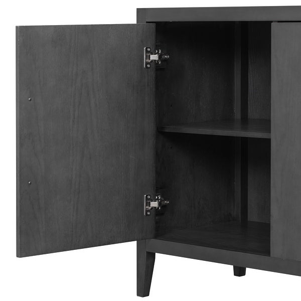 Wooden Storage Cabinet Sideboard with 3 Doors and Adjustable Shelf