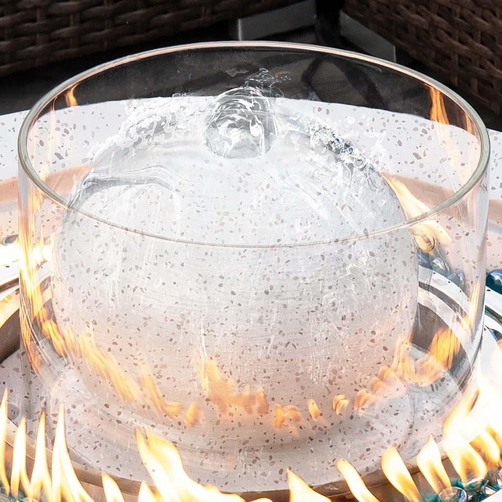 COSIEST Outdoor Propane Fire and Water Fountain Fire Pit Table