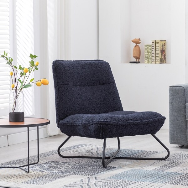 Modern Teddy Fabric Accent Armless Chair