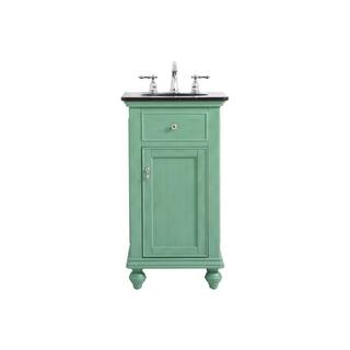 Simply Living 19 in. W x 19 in. D x 35 in. H Bath Vanity in Vintage Mint with Black Granite Granite Top SL36957VM