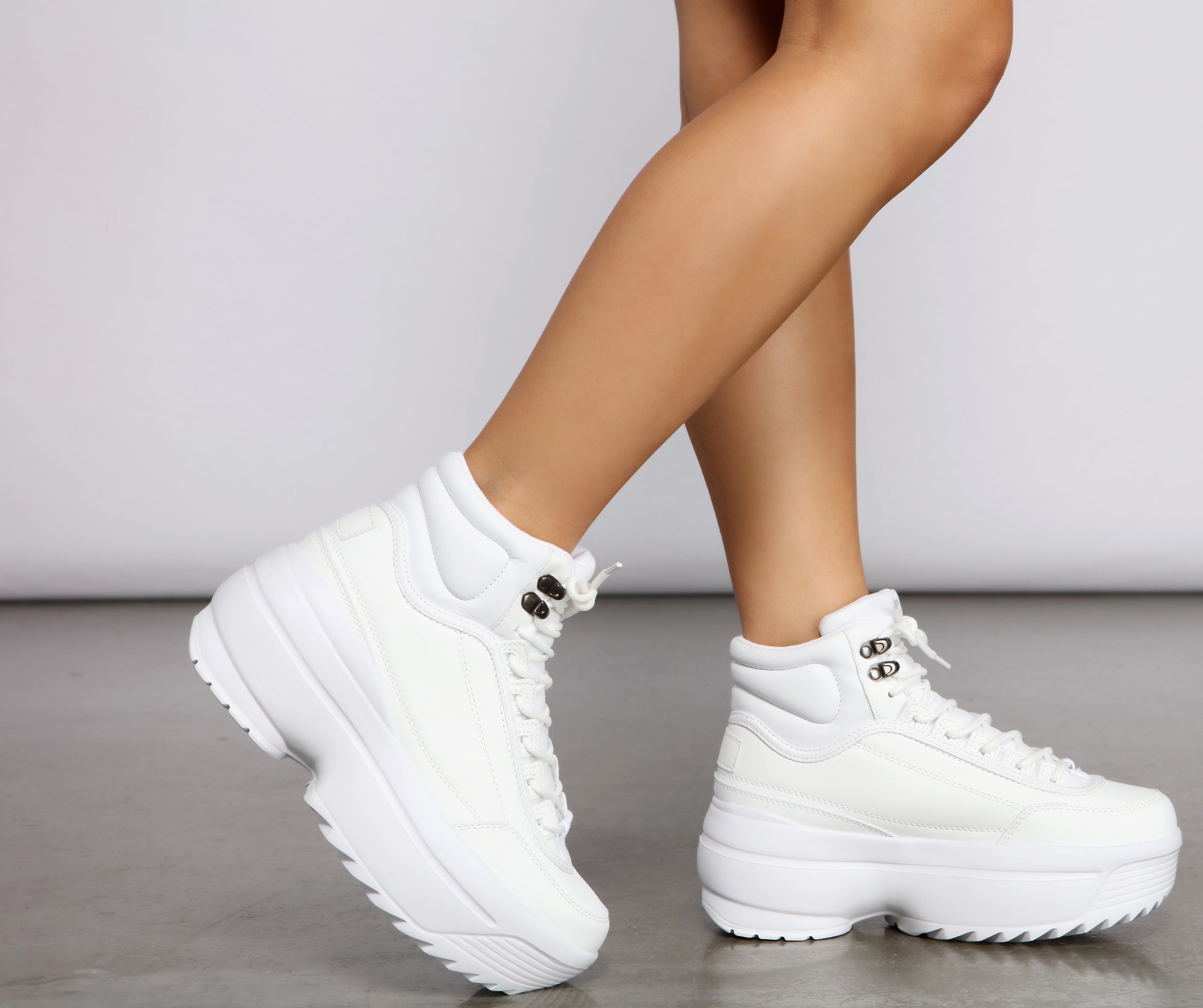 Too Fab Faux Leather Platform Sneakers