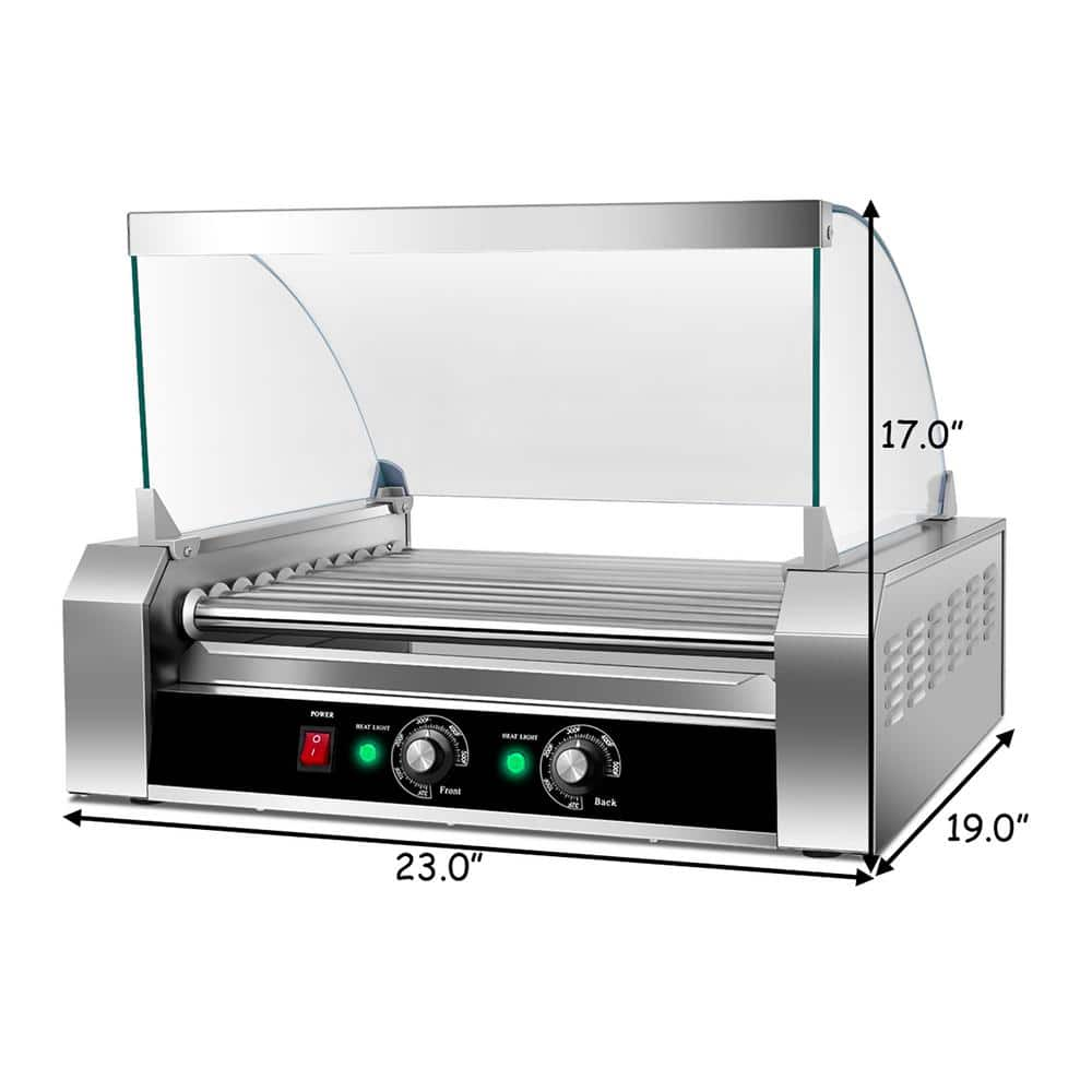 Costway 279 sq.in Silver Stainless steel 11 Roller Grill Cooker Machine W/cover CE EP19236