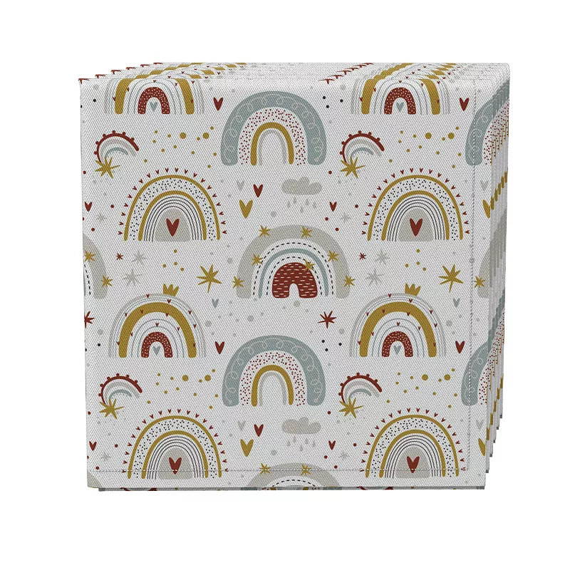 Napkin Set of 4， 100% Cotton， 20x20， Magic Rainbows