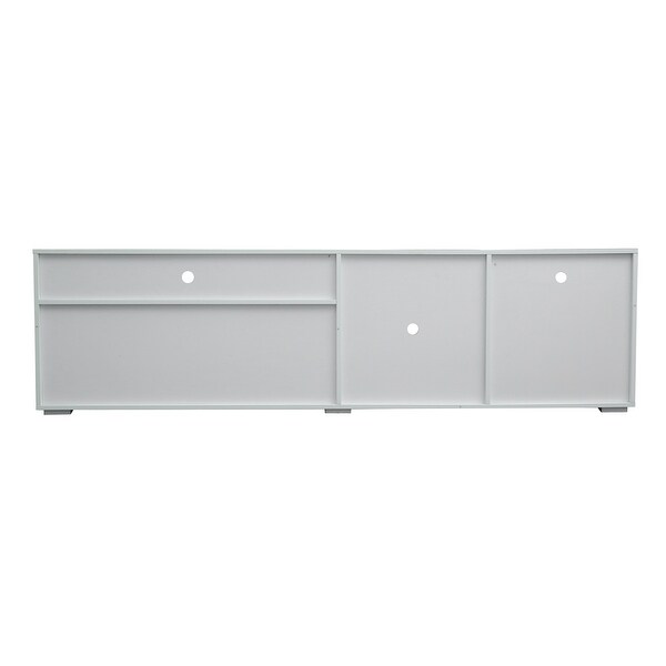 TV Stand Matte Body High Gloss Doors Modern TV Stand LED for Living Room，white