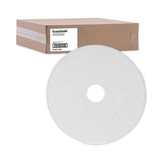 Boardwalk 14in. Diameter White Polishing Floor Pads (5-Pack) BWK4014WHI