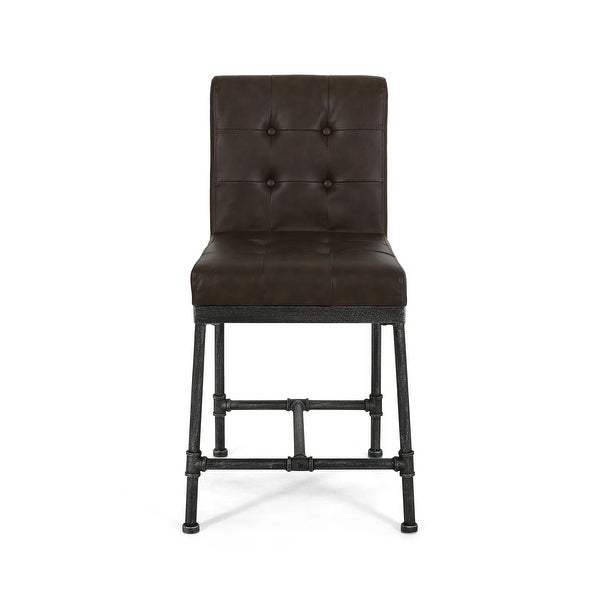 Commonwealth Faux Leather Counter Stools by Christopher Knight Home