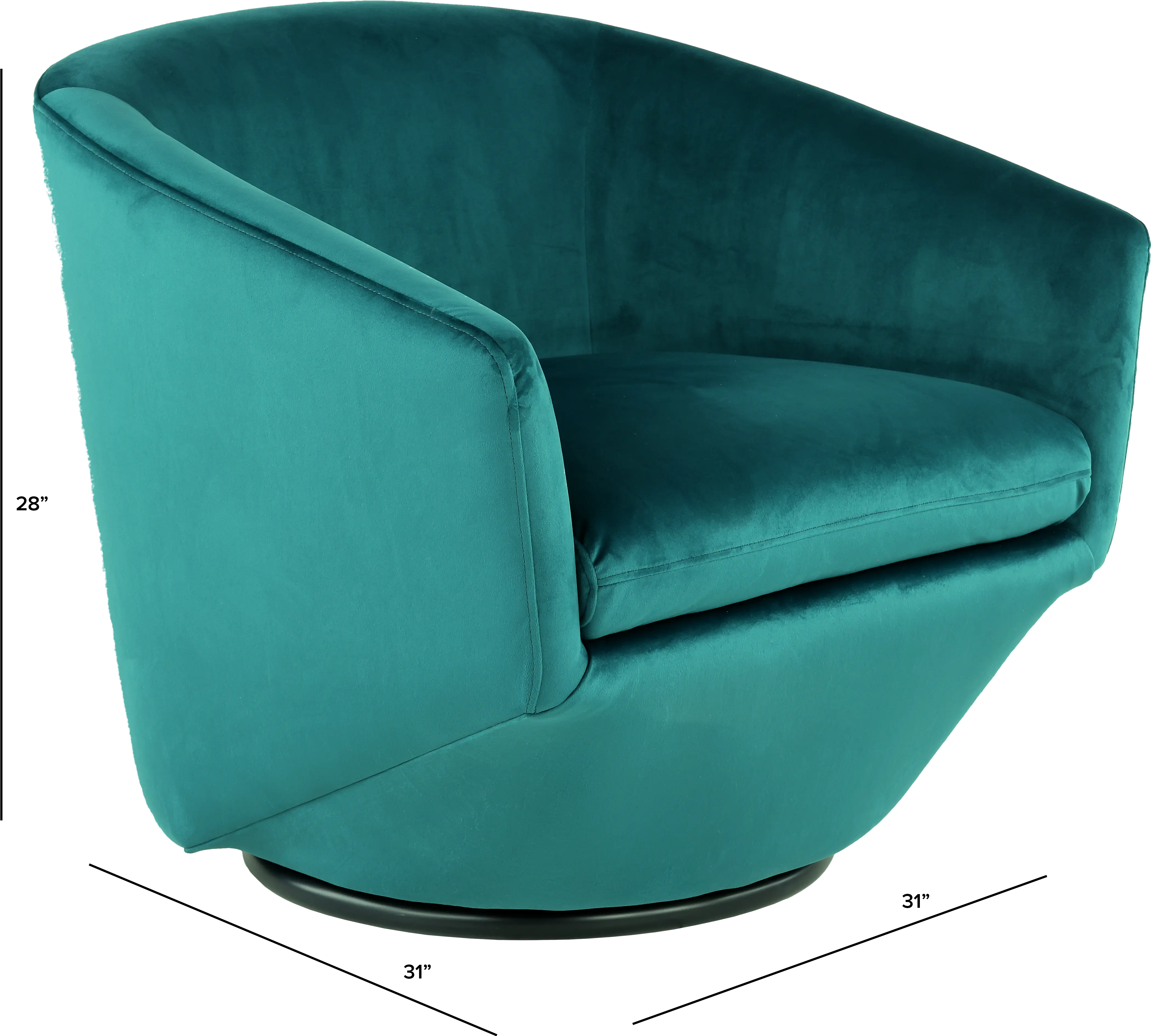 Jewel Velvet Emerald Swivel Accent Chair