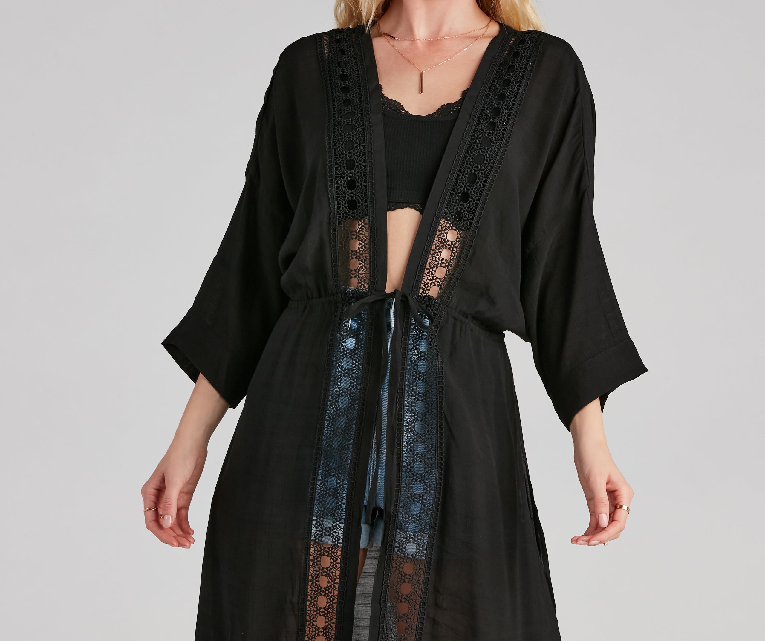 Palm Beach Linen Crochet Kimono