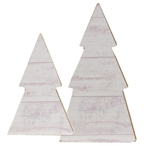 2/Set White Shiplap Trees