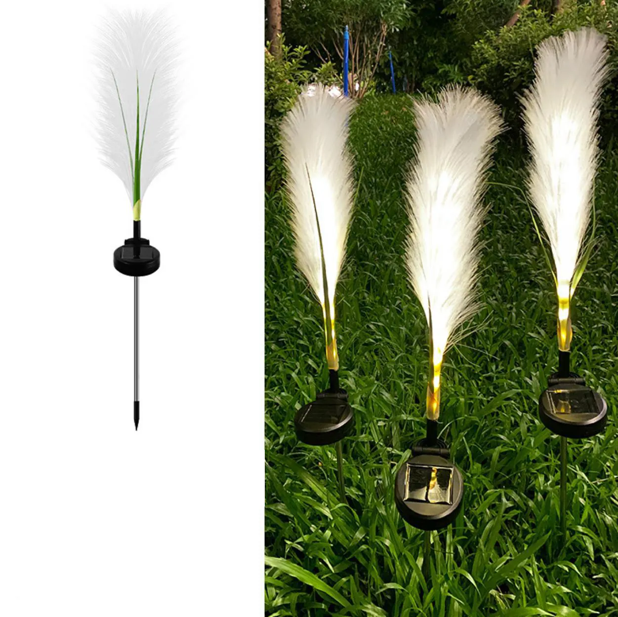 Hot sale outdoor solar reed light Fiber optic reeds for park garden lawn decoration