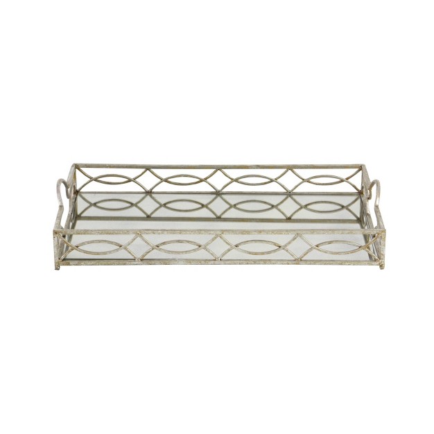 Modern Reflections Rustic Iron Tray 25 quot Olivia amp May