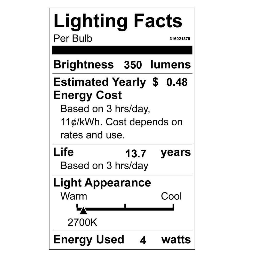 EcoSmart 40-Watt Equivalent B11 Dimmable Candelabra Flame Bent Tip Clear Glass LED Vintage Edison Light Bulb Soft White (3-Pack) FG-04185