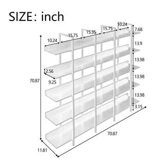 aisword 70.9 in. 5 Tier Bookcase Home Office Open Bookshelf Vintage Industrial Style-Shelf - Brown WF28617PBH6AAT