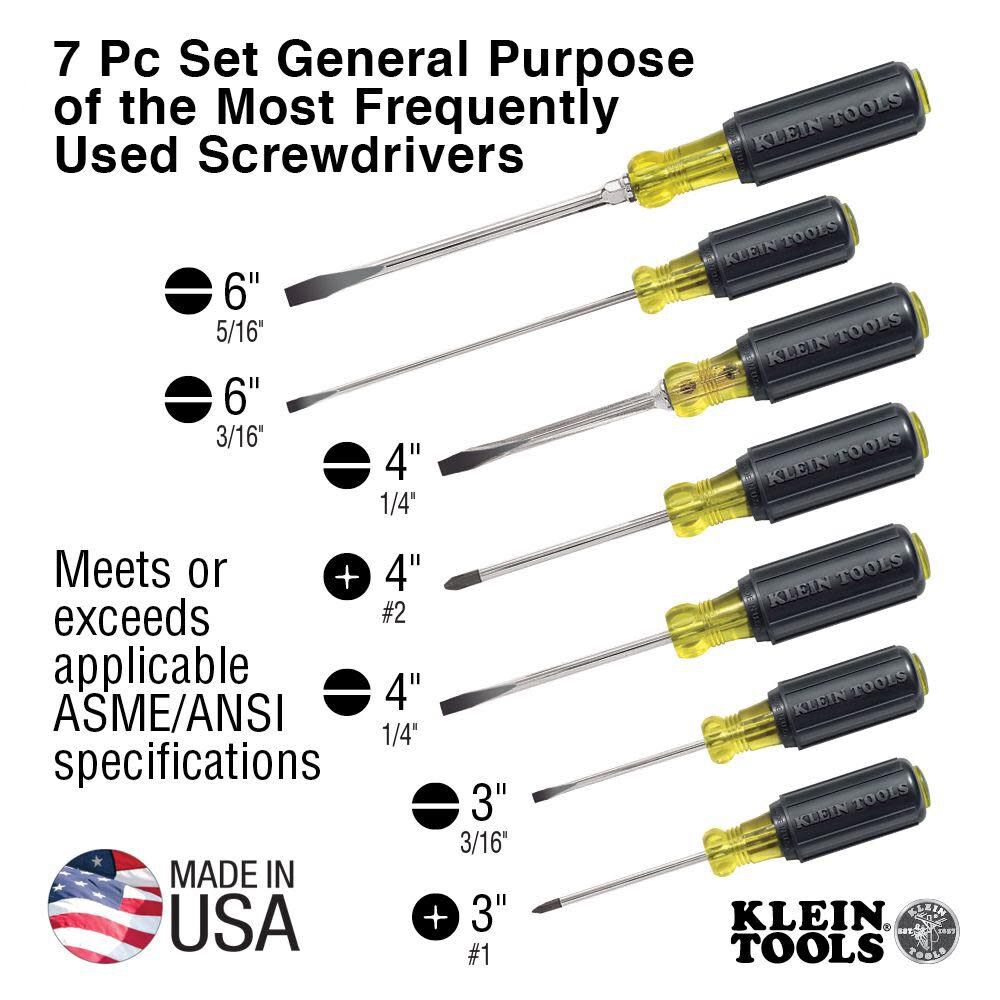 Klein Tools Cushion-Grip Screwdriver Set 7 Pc 85076 from Klein Tools