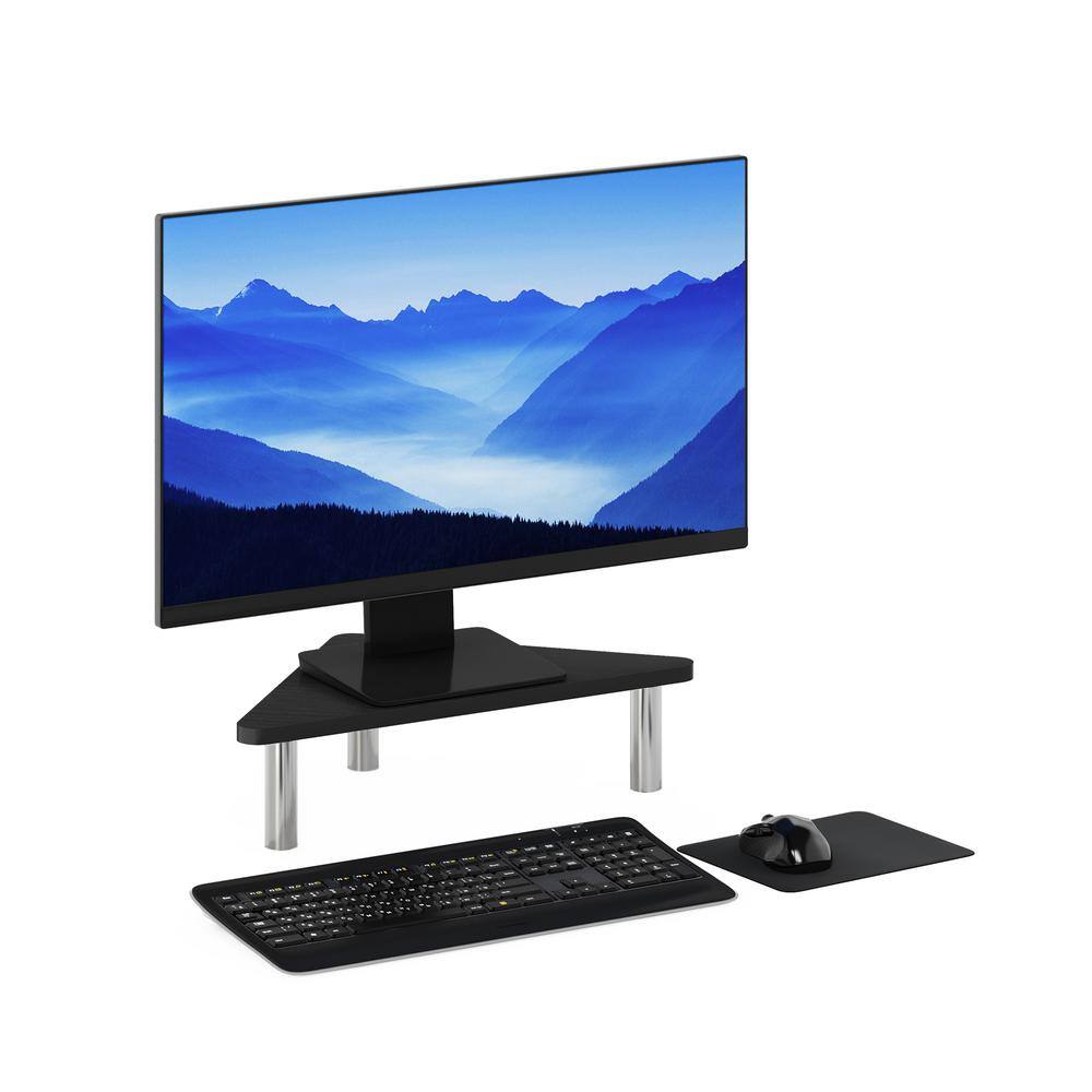 Furinno Turn-N-Tube 4.61 in. H AmericanoChrome Corner Monitor Riser Stand 18133AMSS