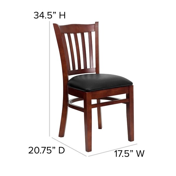 Mahogany Hardwood Slat Back Restaurant Chair - 17.5