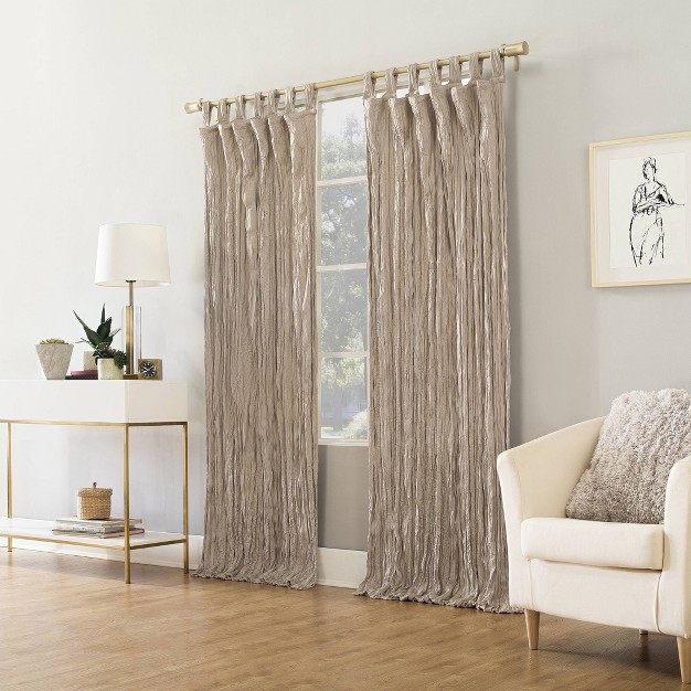 Odelia Distressed Velvet Tab Top Light Filtering Curtain Panel No 918