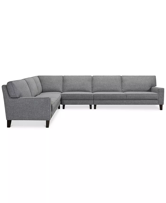 Furniture CLOSEOUT! Sandrew 4-Pc. Fabric Sectional with 2 Power Foot Rests