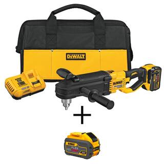 DW FLEXVOLT 60V MAX Cordless In-line 12 in. Stud and Joist Drill with E-Clutch and (2) FLEXVOLT 9.0Ah Batteries DCD470X1W609