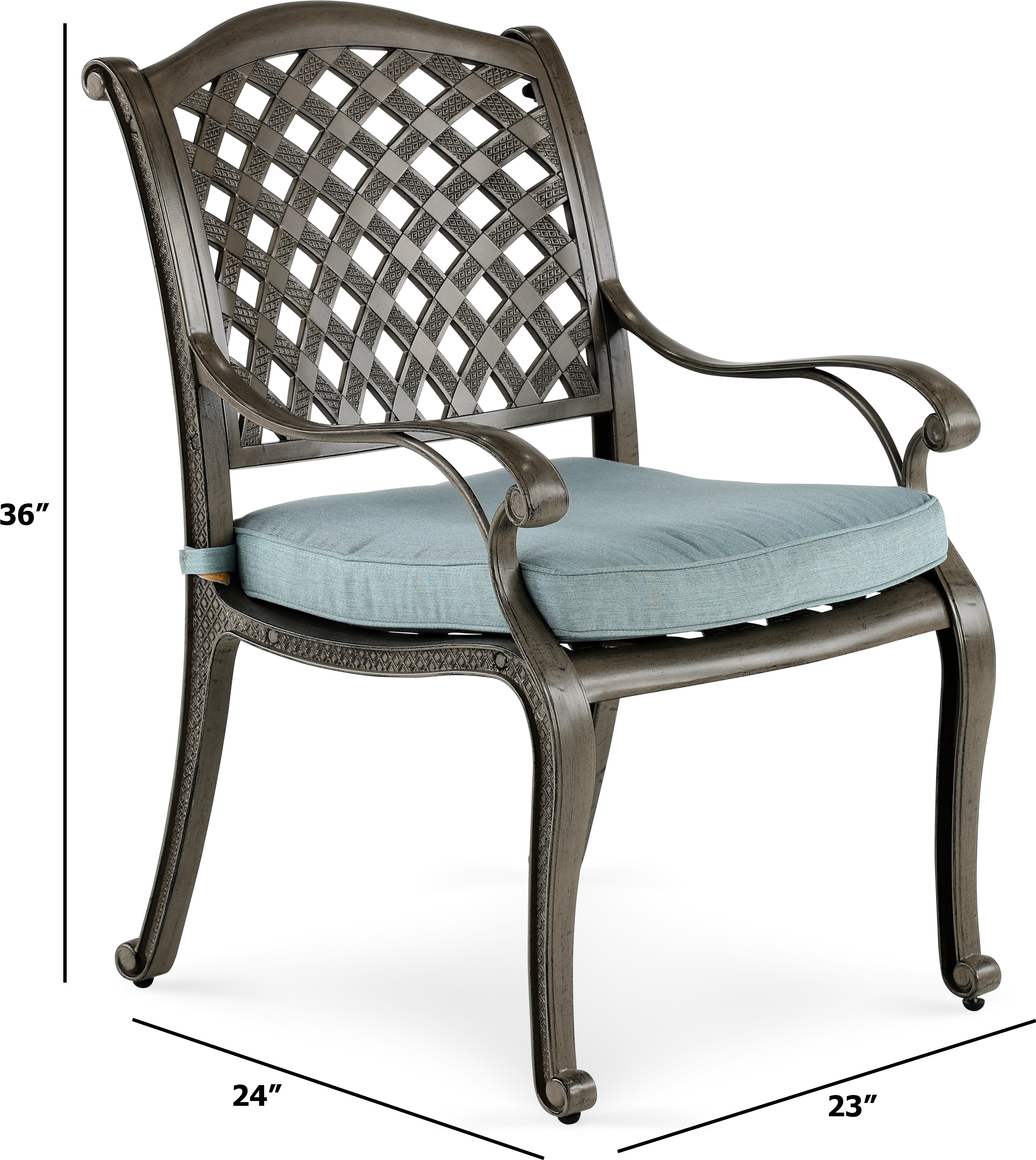 Macan Gray Metal Patio Dining Chair