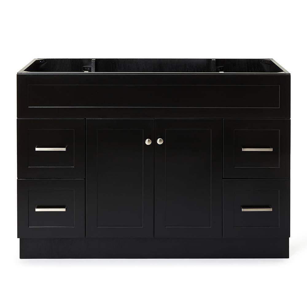 ARIEL Hamlet 48 in. W x 21.5 in. D x 33.5 in. H Bath Vanity Cabinet Only in Black F049S-BC-BLK