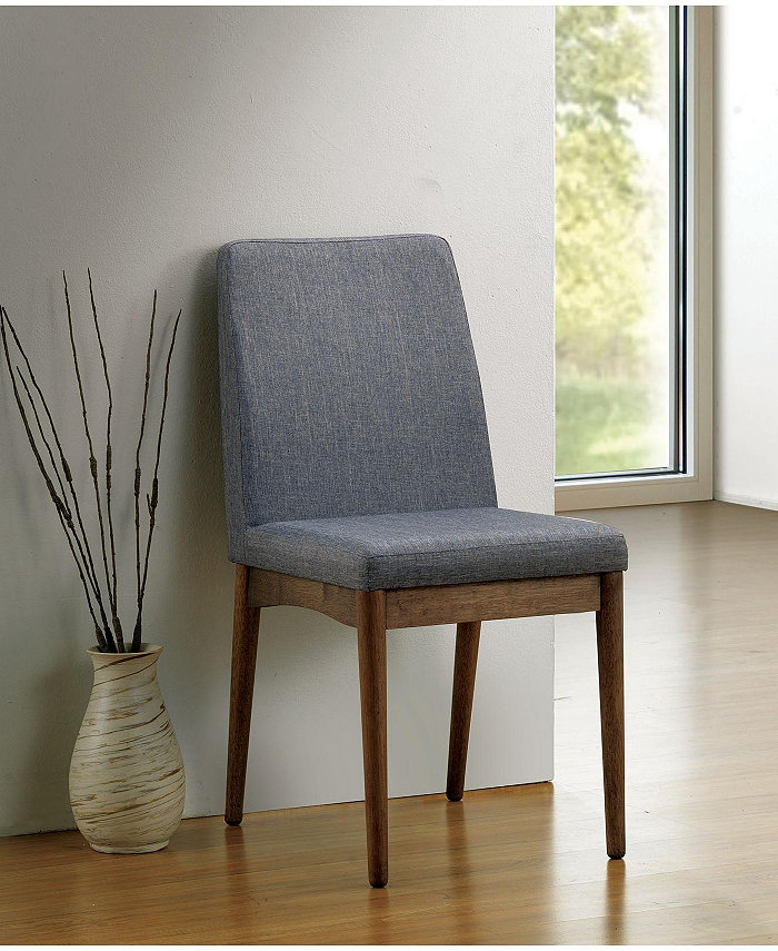 Simple Relax Set of 2 Dining Side Chairs in Natural Tone and Gray