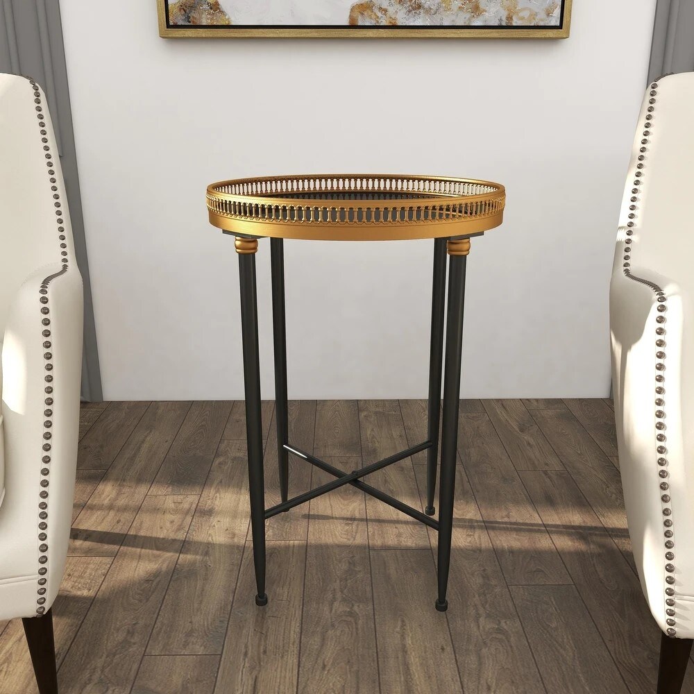 Estelle Metal and Marble Accent Table