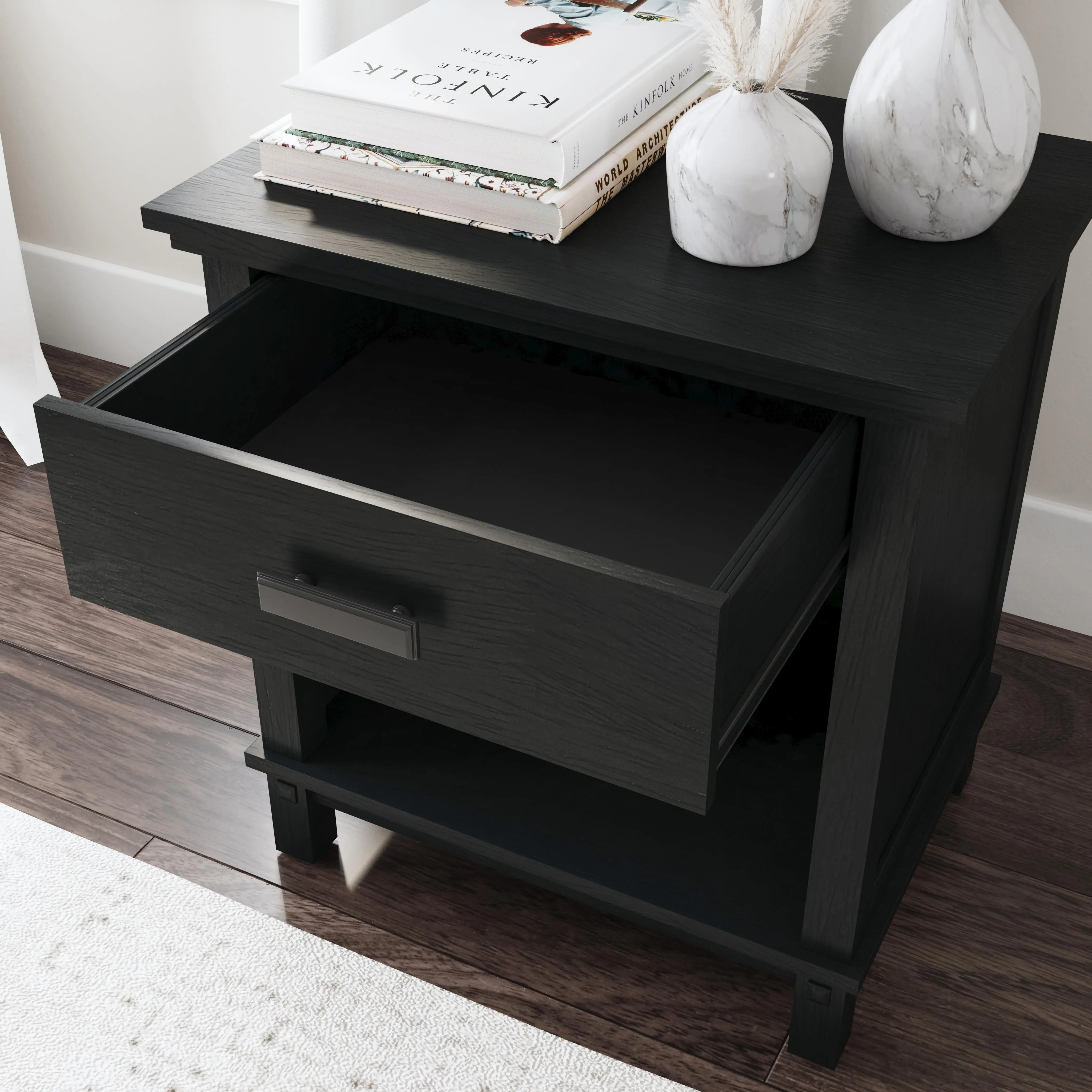 Oak Park Black Nightstand