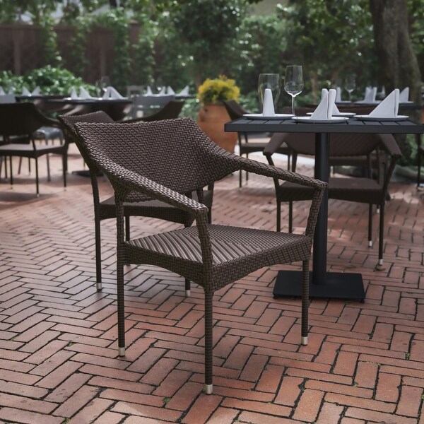 All Weather Commercial Grade PE Rattan Stacking Patio Chairs