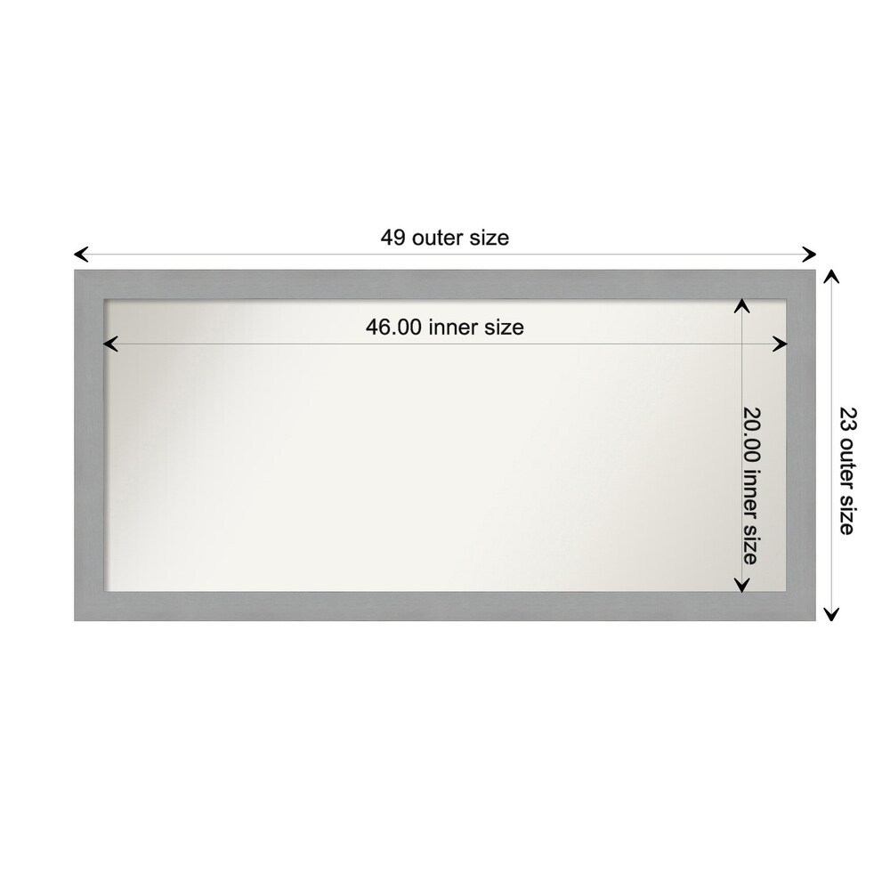 Choose Your Custom Size  23 in short side  Brushed Nickel Framed Bathroom Vanity Wall Mirror