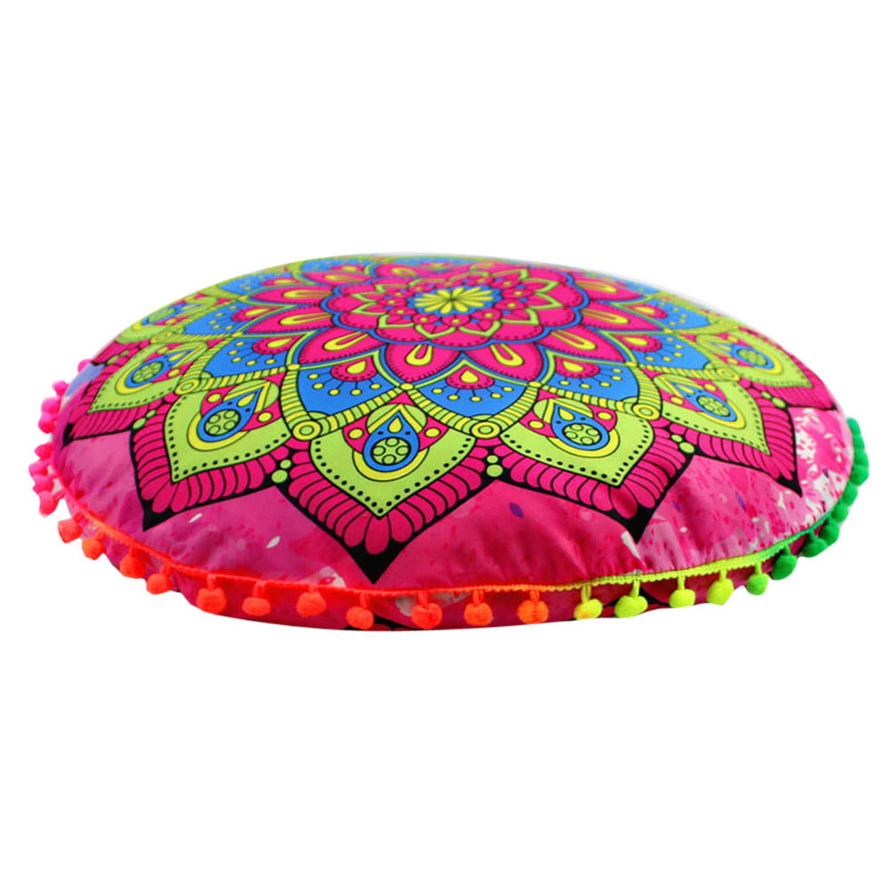 Toyfunny Indian Mandala Floor Pillows Round Bohemian Cushion Pillows Cover Case Cushions