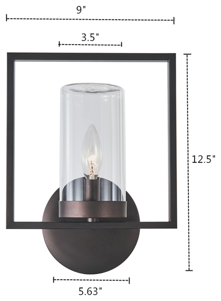 Daniel 1 Light Rubbed Bronze Outdoor/Indoor Wall Sconce 13 quot  Transitional   Outdoor Wall Lights And Sconces   by Dot  ampBo  Houzz