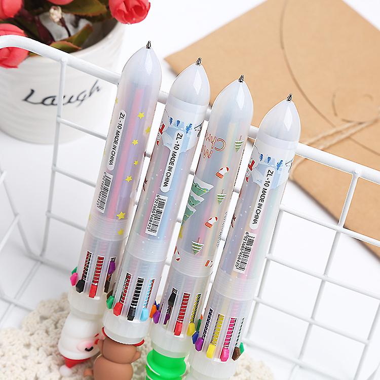 Back To School Season Retractable Ballpoint Pen Gel Pen 6 In 1 Gift Pens Multicolor Christmas 2ml Liquid Ink Pens For Office School Supplies As A Chil