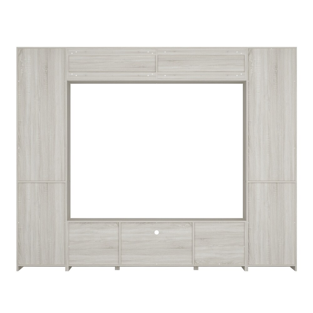 Entertainment Wall Unit w/Bridge and Glass Door TV Stand Console Table   98.4\