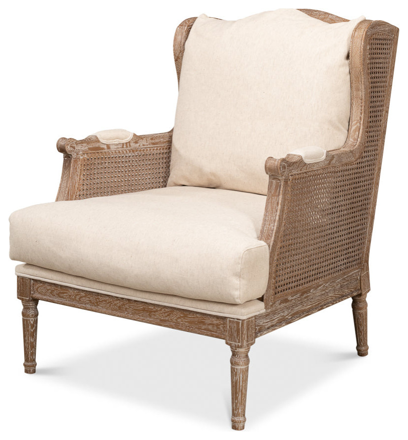 Ava Accent Chair Wingback Down Cushions   Traditional   Armchairs And Accent Chairs   by Sideboards and Things  Houzz