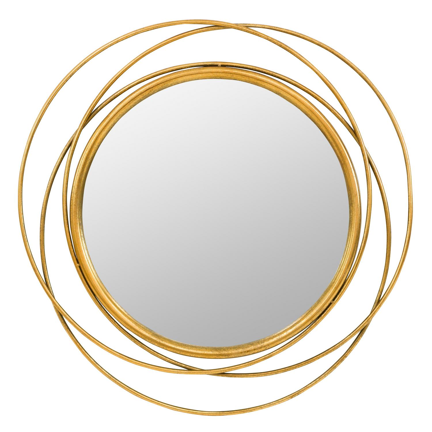 Mia 32 Round Wall Mirror， Gold