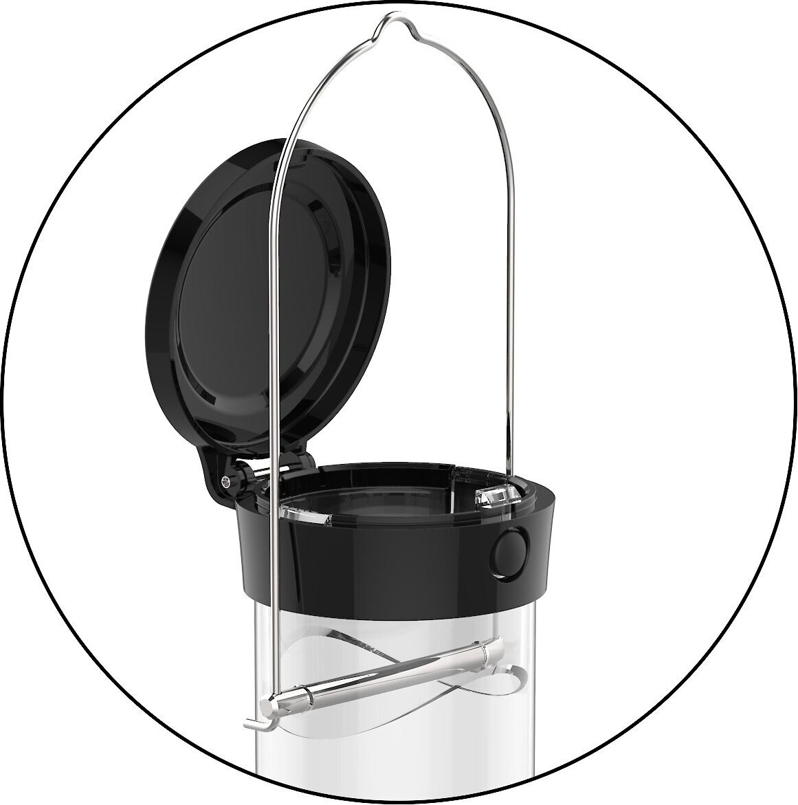 Droll Yankees Onyx Clever Clean Nyjer Bird Feeder， 18-in