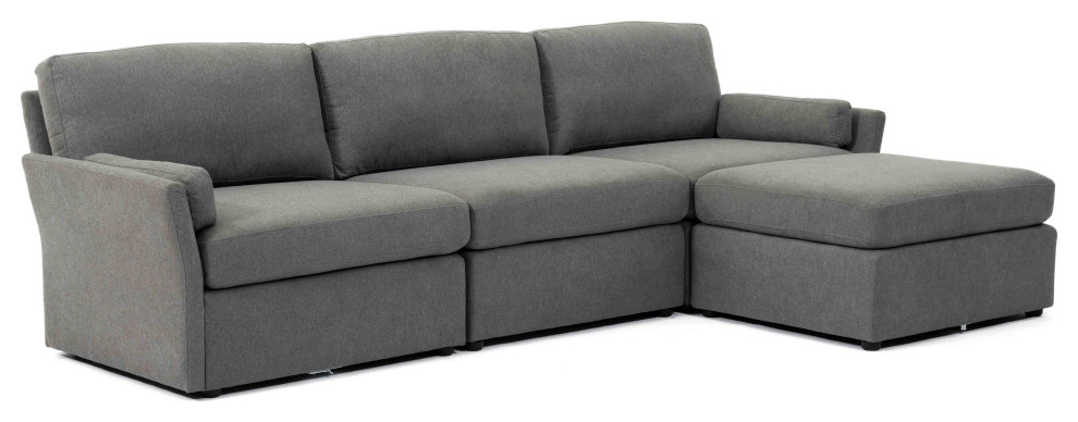 Catarina Gray Chaise Sectional   Grey   Modern   Indoor Chaise Lounge Chairs   by First of a Kind USA Inc  Houzz