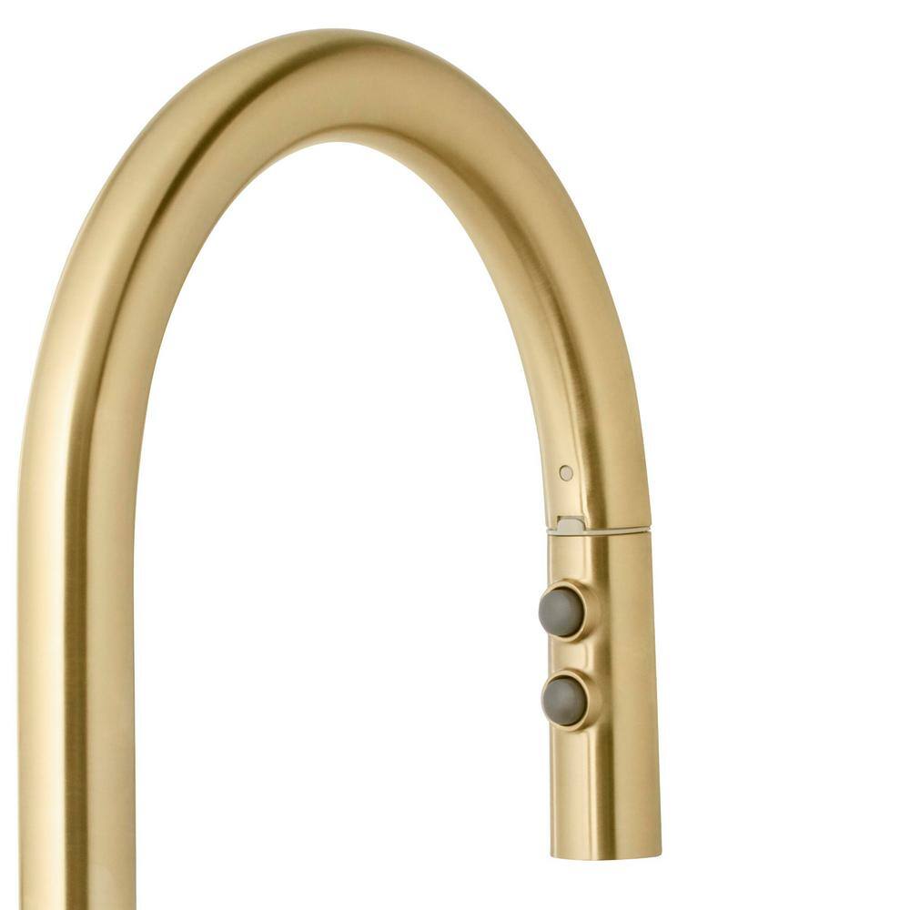 Glacier Bay Upson Single-Handle Pull-Down Sprayer Kitchen Faucet in Matte Gold HD67553-014405