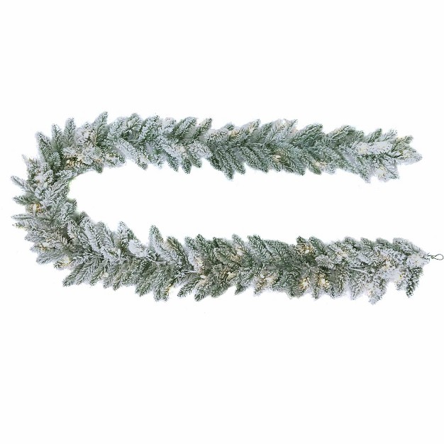 Kurt Adler 9 foot Pre lit Clear Incandescent Snow Pine Garland