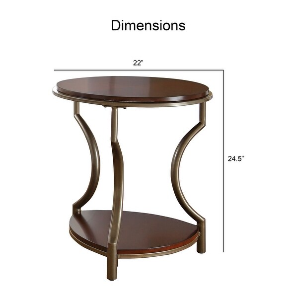 Copper Grove Marcus Round Mixed Media End Table