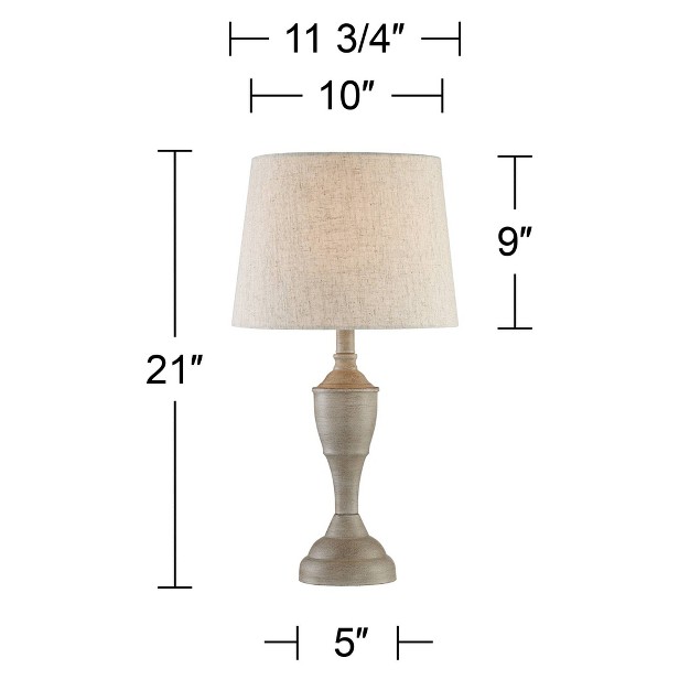 High Set Of 2 Beige Washed Linen Drum Shade For Bedroom Living Room Bedside Nightstand