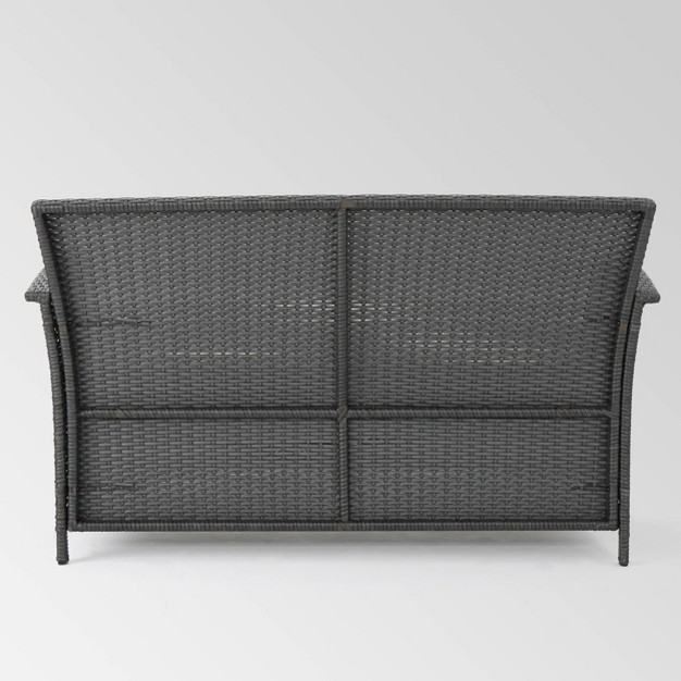 St Lucia Wicker Loveseat Gray Christopher Knight Home